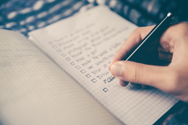 daily planner with prioritized tasks and schedule blocks